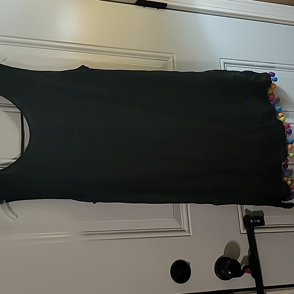 Cupshe Black Cover-Up with Colorful Pom-Poms - Picture 4 of 8